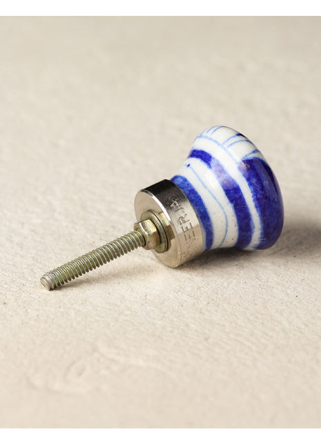 Stylish Blue And White Patchwork Blue Pottery Kitchen Cabinet Knob