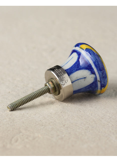 Well-Designed Multicolor Rainbow Ceramic Blue Pottery Door Knob