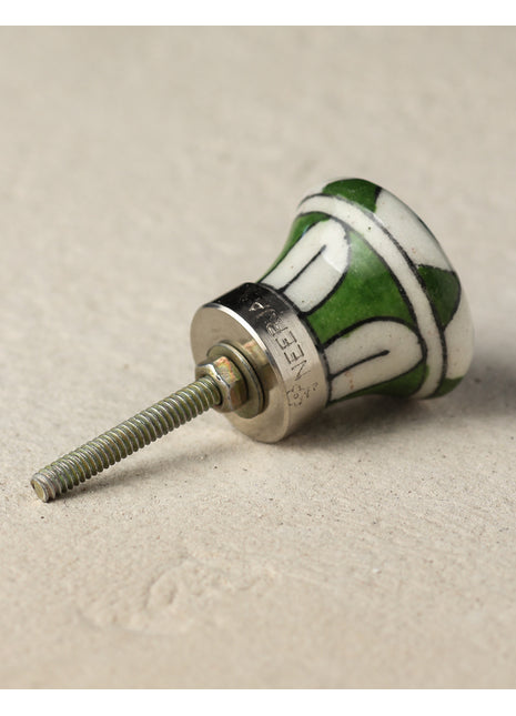 Well Designed White Ceramic Dresser Cabinet Knob With Turquoise And Blue Design