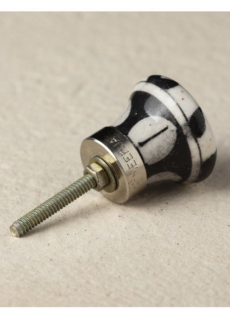 Handmade White Ceramic Knob With Beautifully Crafted Elephant Design