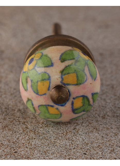 Unique Decorative Pink Floral Beaded Bathroom Knob