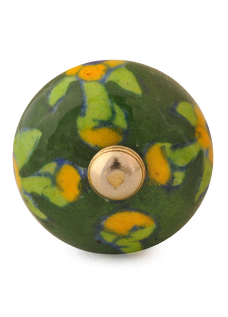 Unique Decorative Beaded Green Knob for Kitchen Cabinet