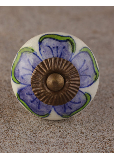Unique Floral Design Round Beaded Drawer Knob