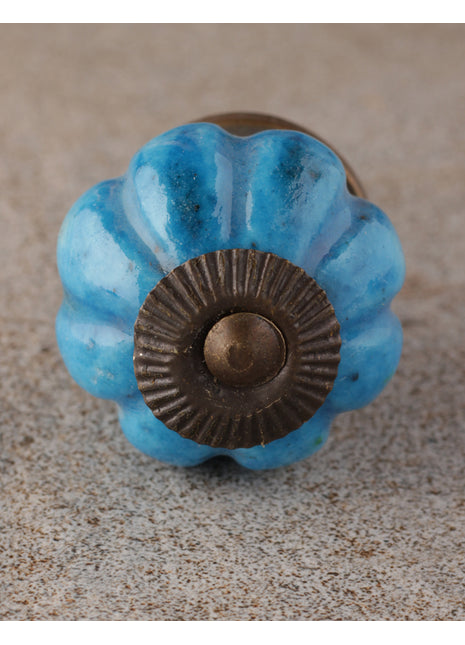 Turquoise Melon Shaped Ceramic Kitchen Cabinet Knob