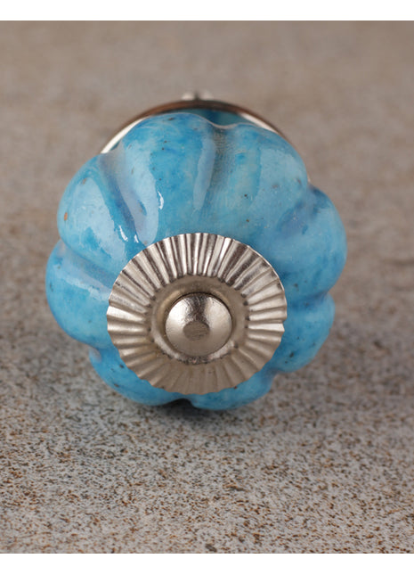 Turquoise Melon Shaped Ceramic Kitchen Cabinet Knob