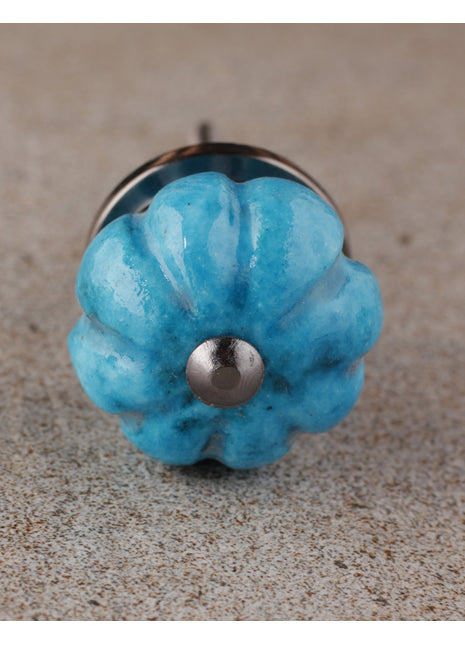 Stylish Turquoise Melon Shaped Ceramic Wardrobe Cabinet Knob