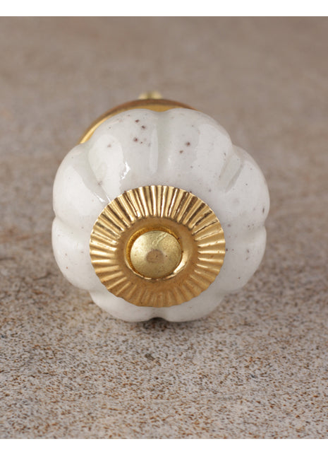 Vintage White Melon Shaped Ceramic Wardrobe Cabinet Knob
