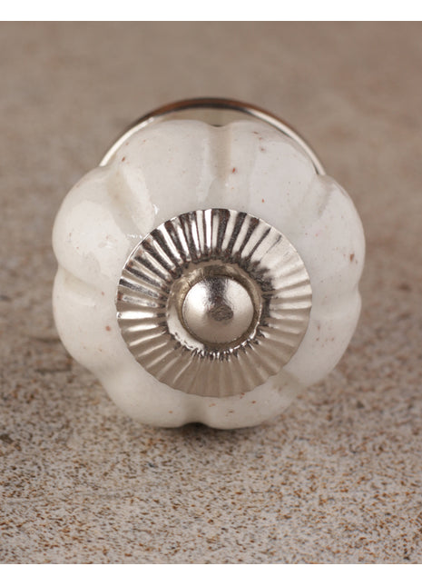 Vintage White Melon Shaped Ceramic Wardrobe Cabinet Knob