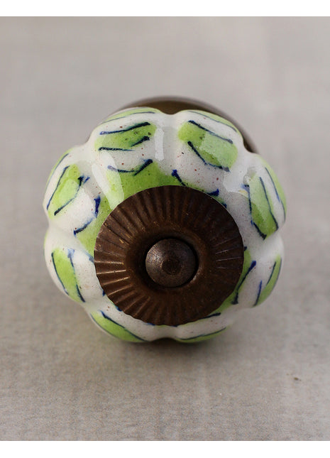 Green And White Ceramic Drawer Cabinet Knob