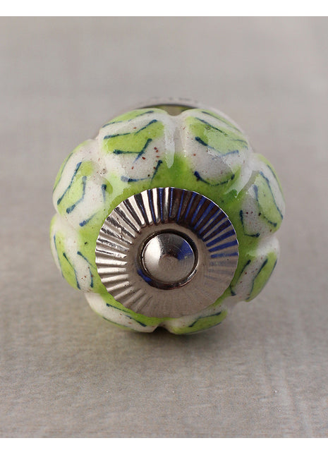 Green And White Ceramic Drawer Cabinet Knob