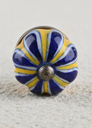 Yellow and Blue Ceramic knob