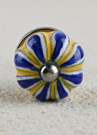 Yellow and Blue Ceramic knob