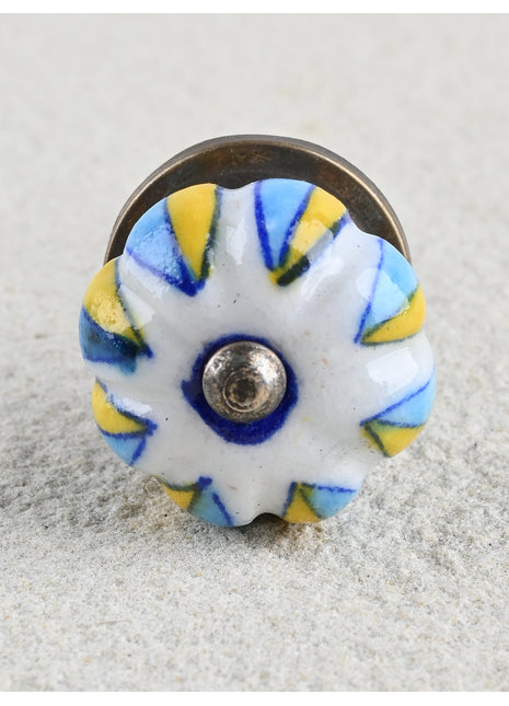 Turquoise and Yellow Color Knob
