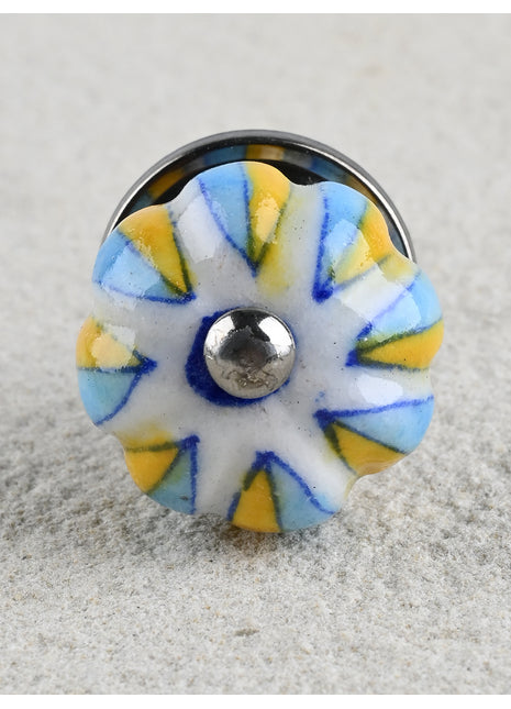 Turquoise and Yellow Color Knob