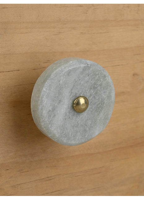 Round Marbled Light Grey Texture Stone Cupboard Drawer Knob