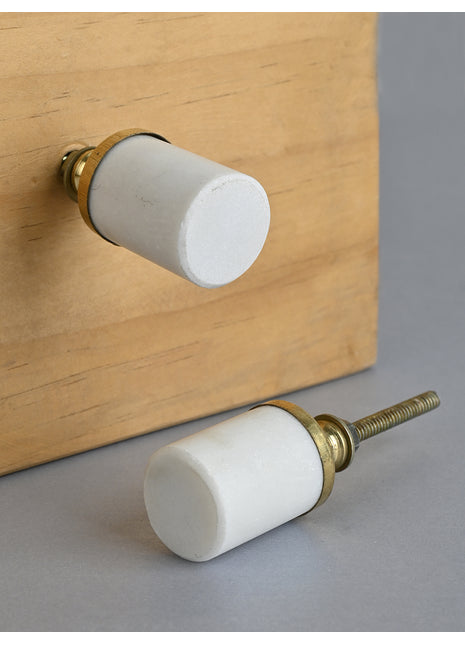 Knobco Marbled White and Black Stone Cupboard Door Knob