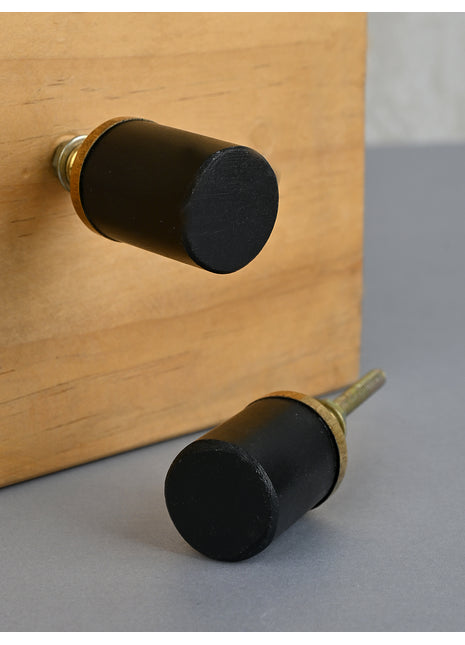 Knobco Marbled Black Stone Cupboard Door Knob