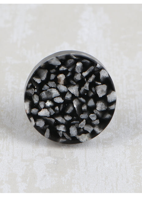 Black and White Stone Cabinet Knob