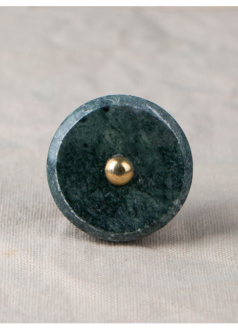Round Marbled Green Stone Cupboard Drawer Knob