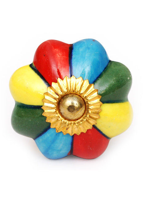 Handmade Multicolor Floral Dresser Cabinet Knob