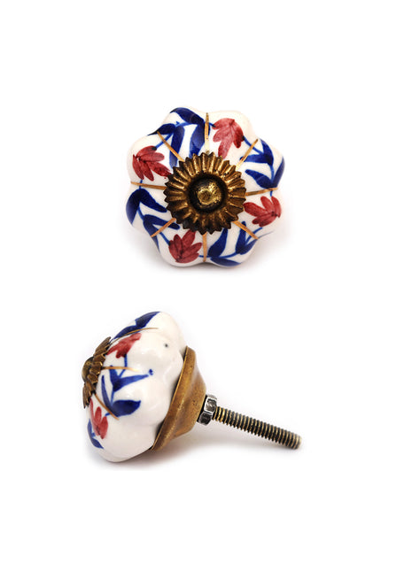 Elegant White Hand Painted Cabinet Knob