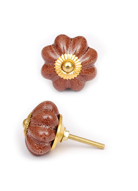 Textured Brown Ceramic Dresser Cabinet Knob
