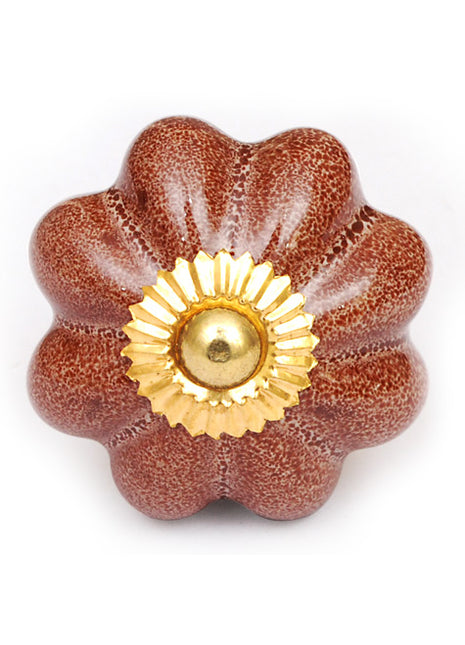 Textured Brown Ceramic Dresser Cabinet Knob