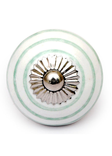 Decorative White Spiral Ceramic Door Cabinet Knob