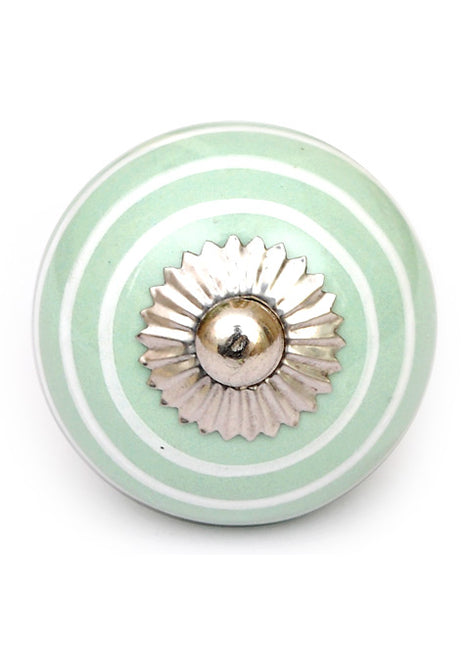 Lime Green Spiral Dresser Cabinet Knob with White Linings