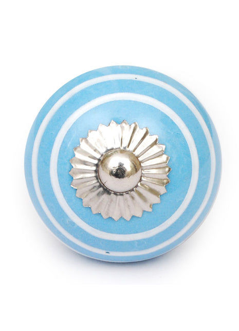 Turquoise Spiral Distinctive And Handpainted Door Knob
