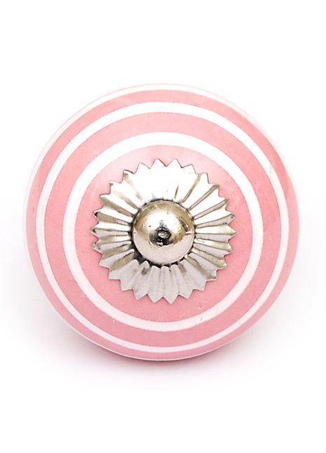 Spiral Pink And White Kitchen Cabinet Knob