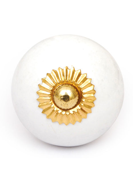 Solid White Ceramic Dresser Cabinet Knob