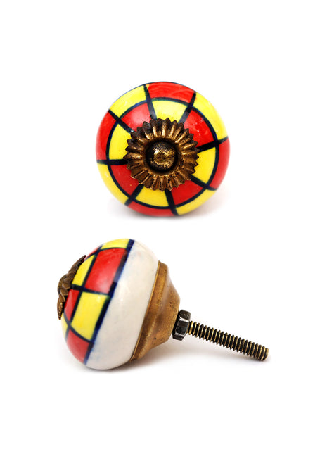 Well Designed Yellow And Red Kitchen Cabinet Knob (Large)