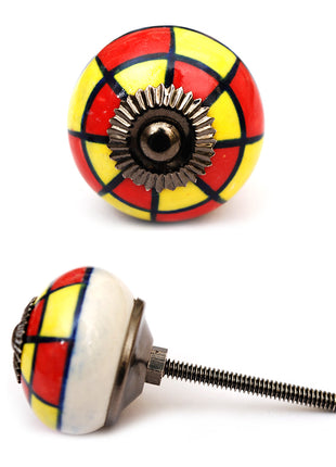 Well Designed Yellow And Red Kitchen Cabinet Knob