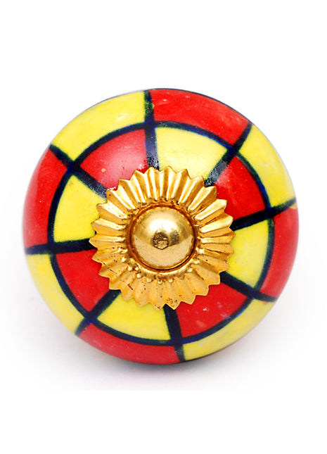 Well Designed Yellow And Red Kitchen Cabinet Knob