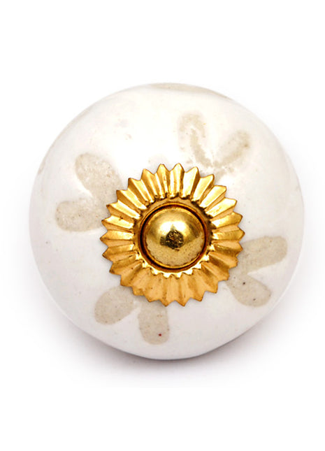 Round White Ceramic Cabinet Knob