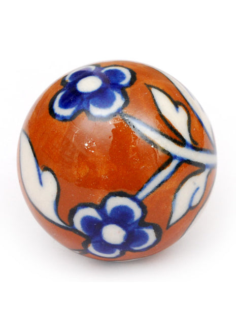 Brown Ceramic Hand Painted Bathroom Cabinet Knob