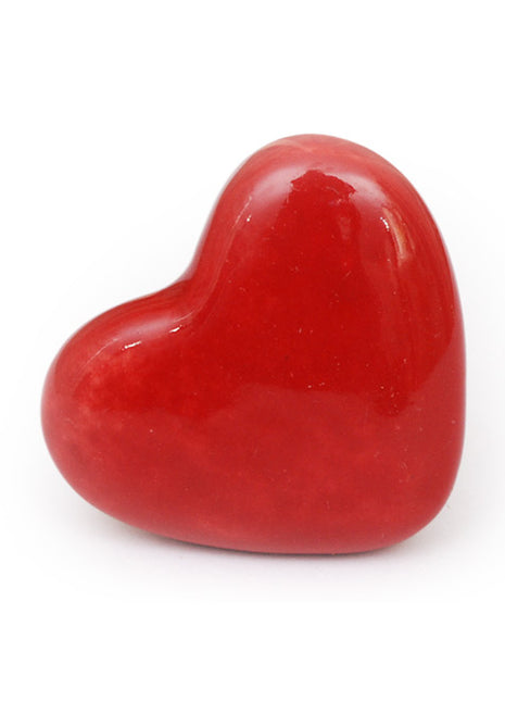 Solid Red Heart Hand Painted Ceramic knob