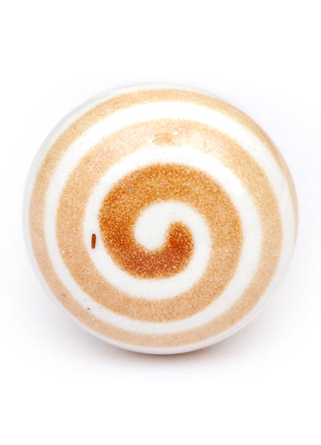 Light Brown Spiral Ceramic Dresser Cabinet Knob