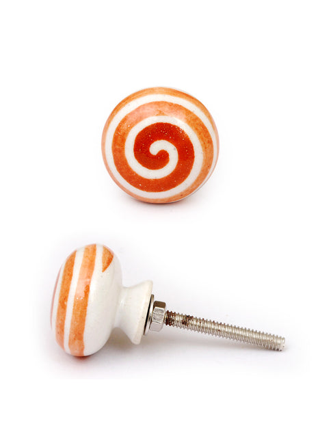 Brown Spiral Ceramic Kitchen Cabinet Knob
