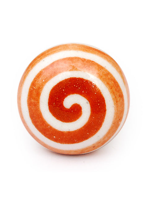Brown Spiral Ceramic Kitchen Cabinet Knob