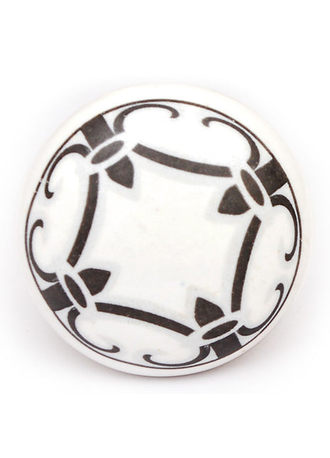 Elegant Black And White Ceramic Drawer Cabinet Knob