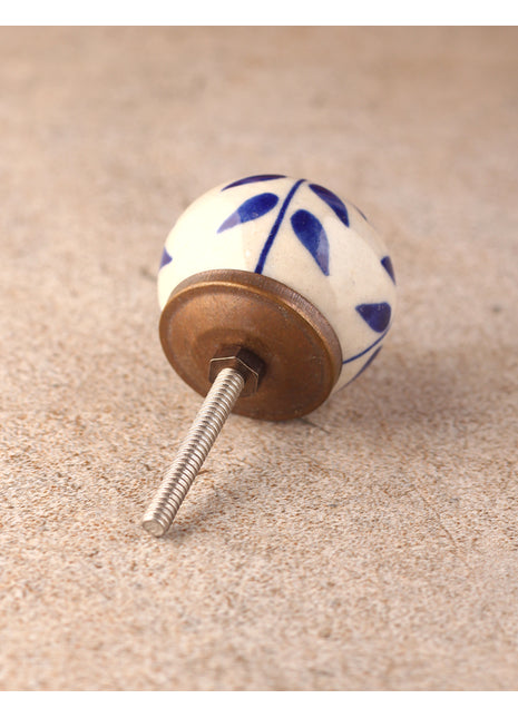 White Floral Ceramic Drawer Cabinet Knob