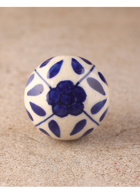 White Floral Ceramic Drawer Cabinet Knob