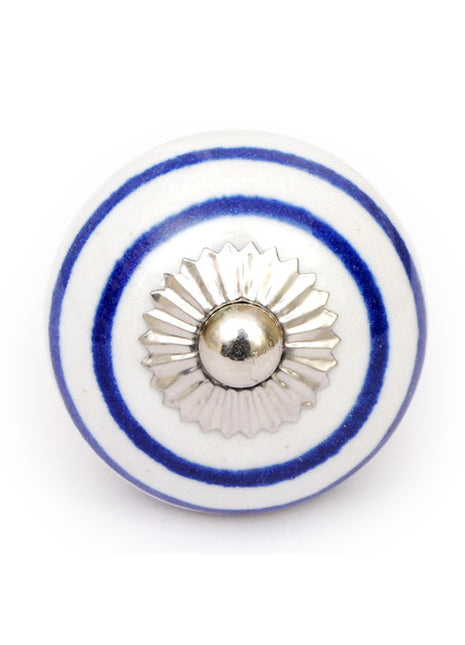 White Spiral Ceramic Cabinet Knob