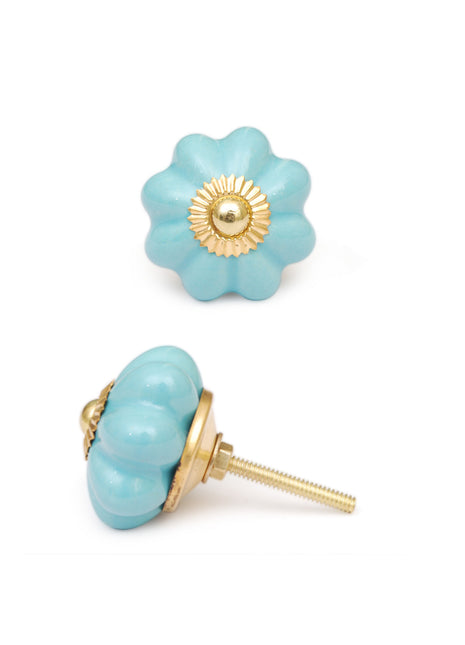 Solid Sky Handmade Flower Shaped Ceramic Door Knob