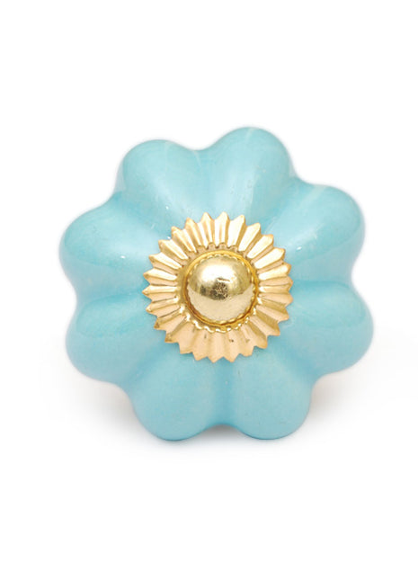 Solid Sky Handmade Flower Shaped Ceramic Door Knob