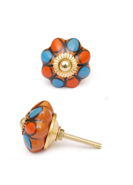 Multicolor Floral Kitchen Cabinet Ceramic Knob