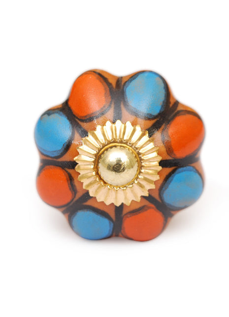 Multicolor Floral Kitchen Cabinet Ceramic Knob