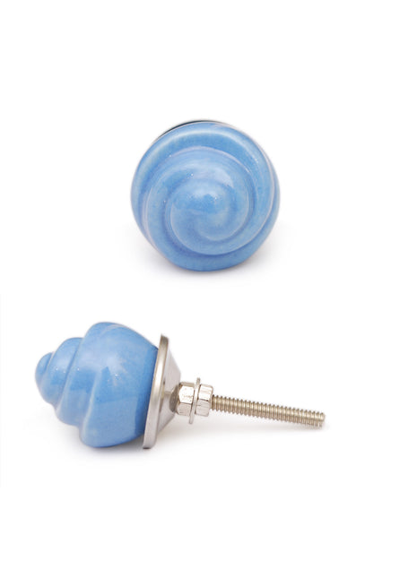 Stylish Shell Carved Turquoise Ceramic Dresser Cabinet Knob
